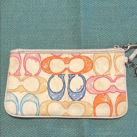 Coach colorful Wristlet with Signature Pattern - Picture 2 of 7